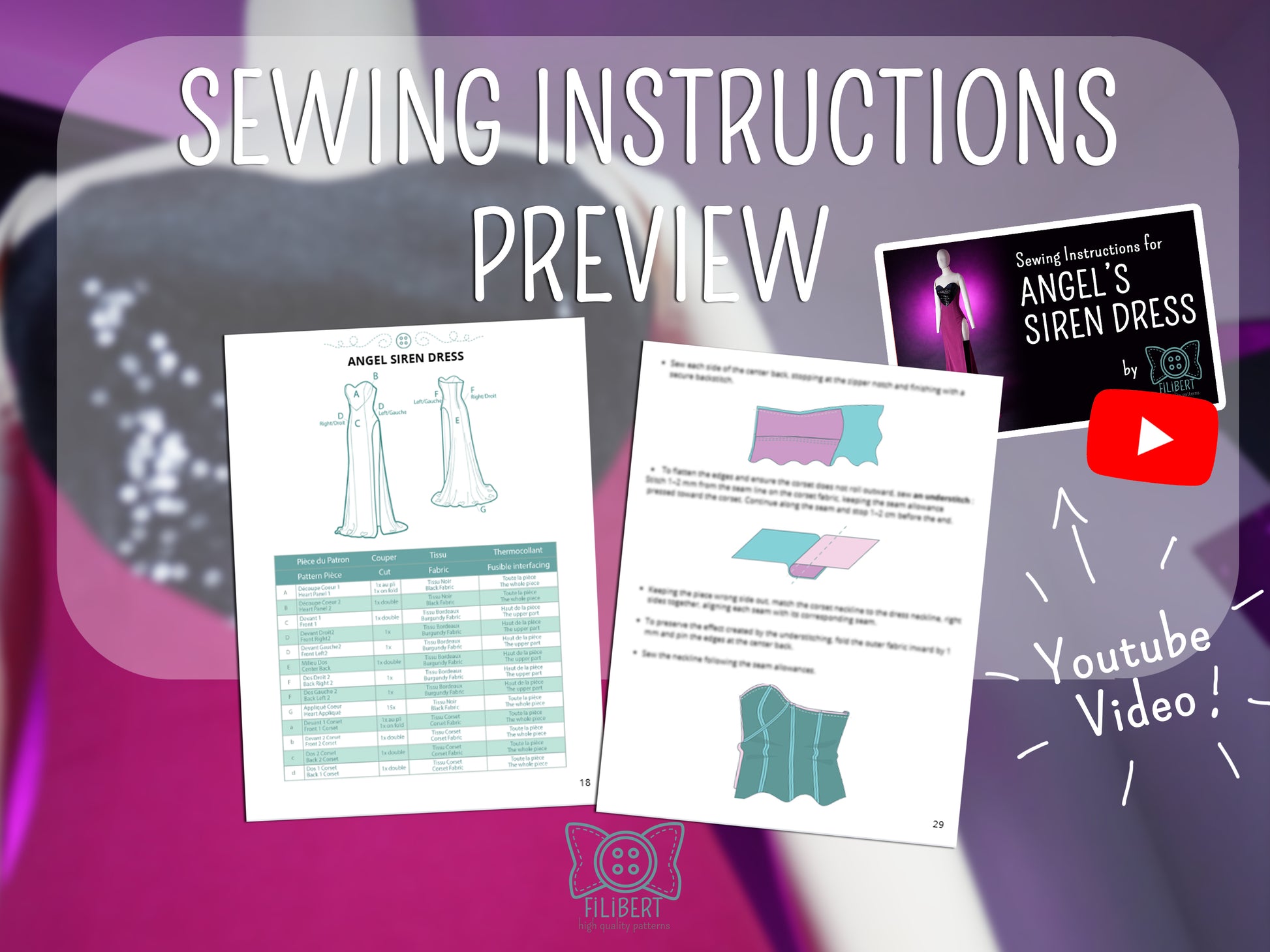 Patron Cosplay PDF – Robe sirène Angel – Filibert Patterns - vue 6