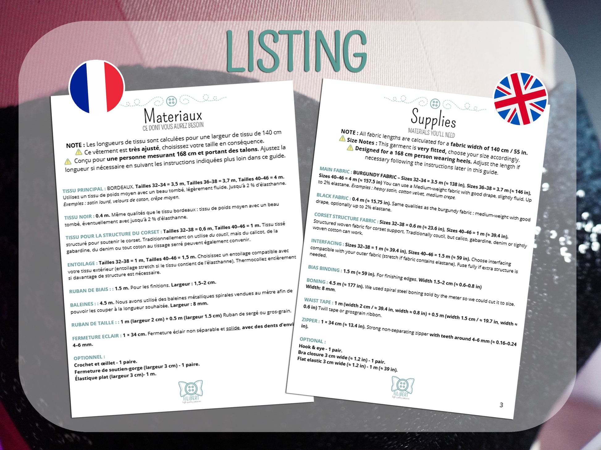 Patron Cosplay PDF – Robe sirène Angel – Filibert Patterns - vue 7