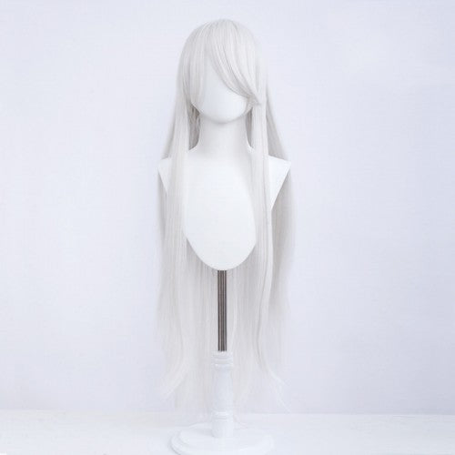 Long wig 100 cm - Silver - Long bangs