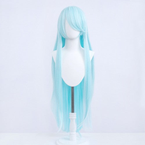 Long wig 100 cm - Ice blue - Long bangs