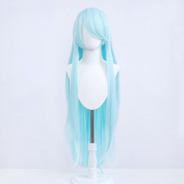 Long wig 100 cm - Ice blue - Long bangs