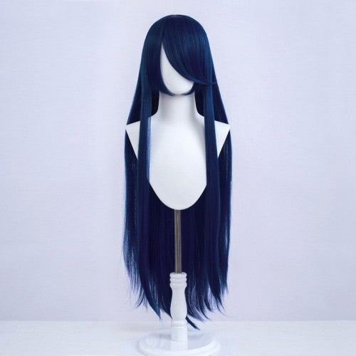 Long wig 100 cm - Blue/Black - Long bangs