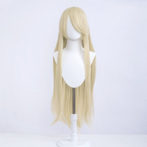 Perruque longue 100 cm -  Blonde cendrée - Frange longue