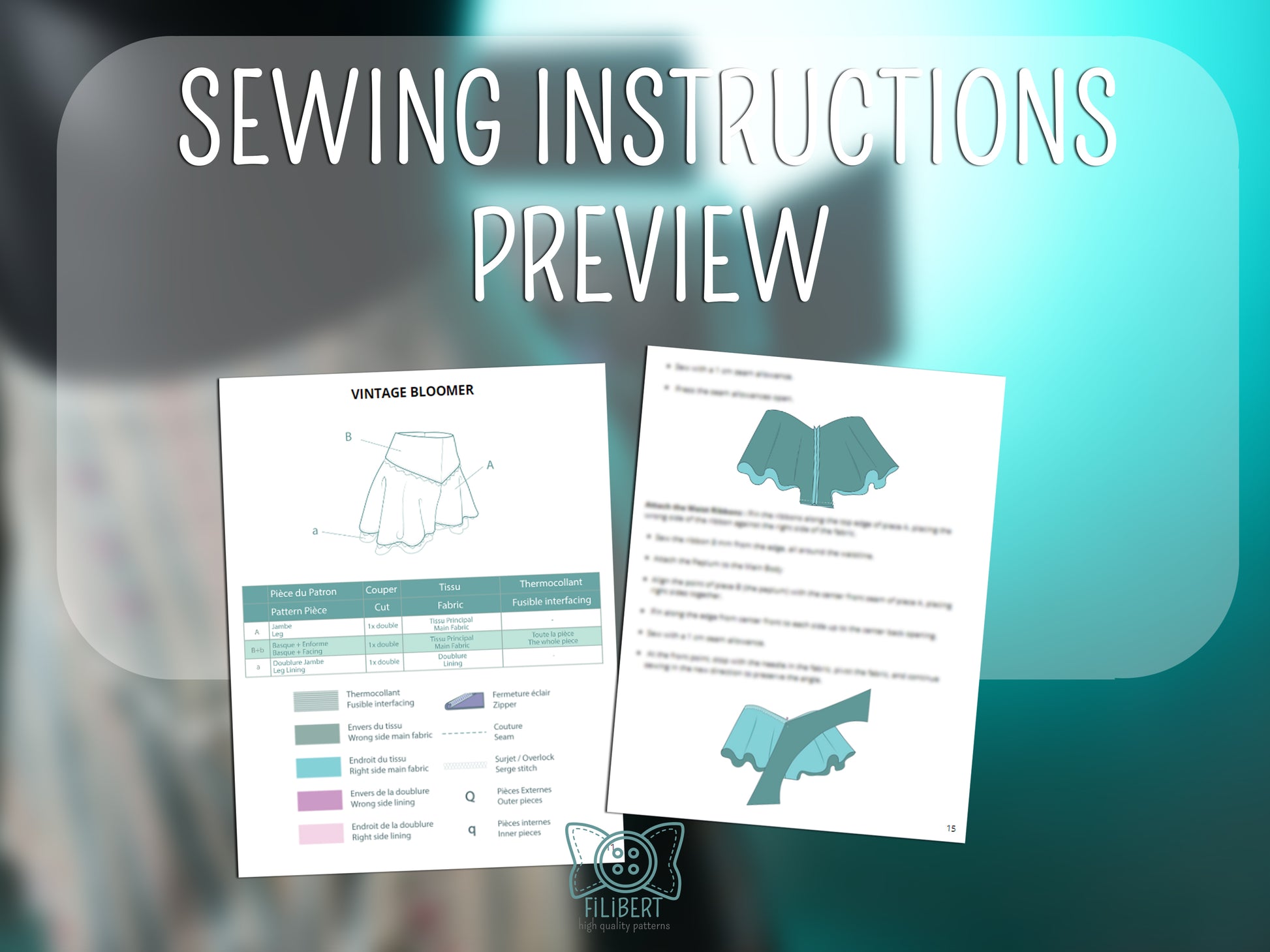 Patron Cosplay PDF - Bloomers Vintage - Filibert Patterns - vue 3