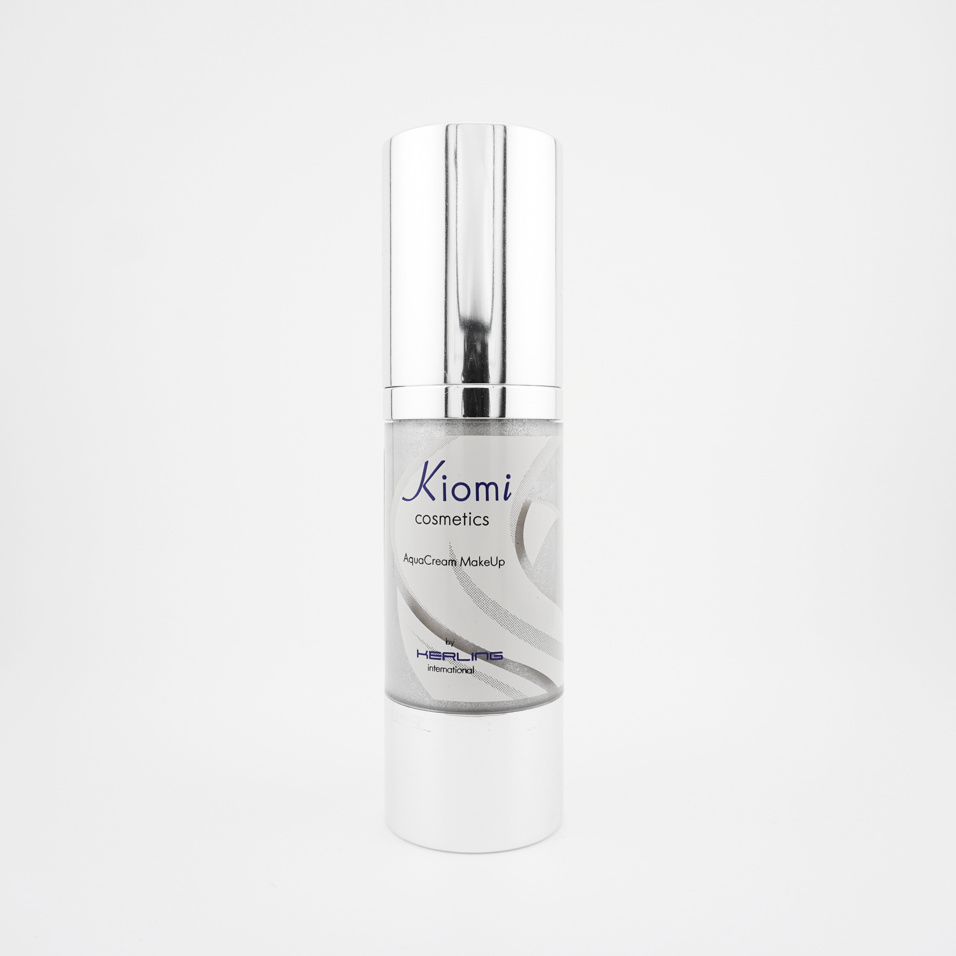 Photo du Bodypaint Kiomi AquaCream Metal 30ml C15 – Argent, vue de face avec bouchon fermé, peinture corporelle métallique à base d’eau pour maquillages argentés en cosplay ou FX.
