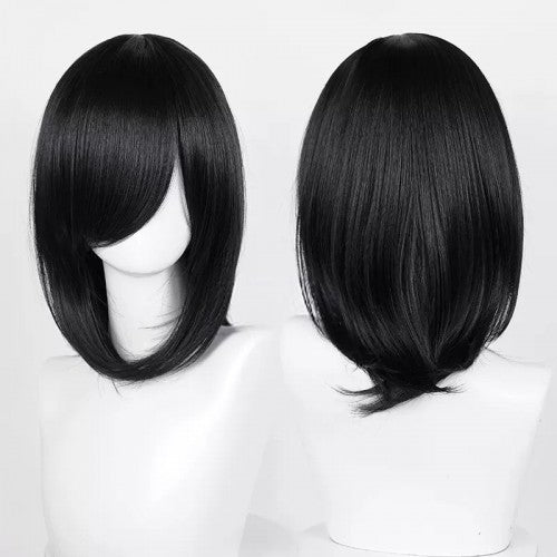 Mid-length wig 40 cm - Black Long bangs