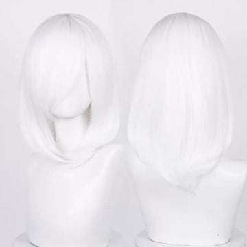 Mid-length wig 40 cm - White Long fringe