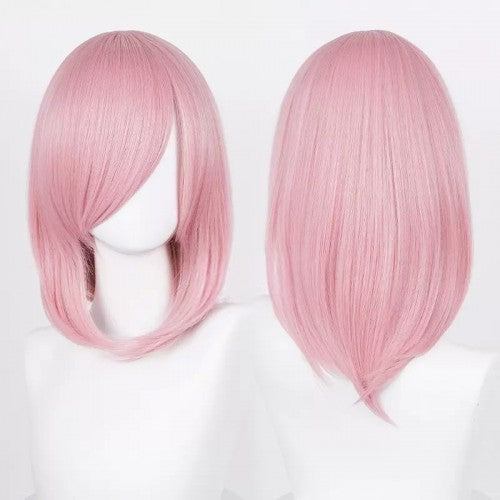 Mid-length wig 40 cm - Pink Long fringe