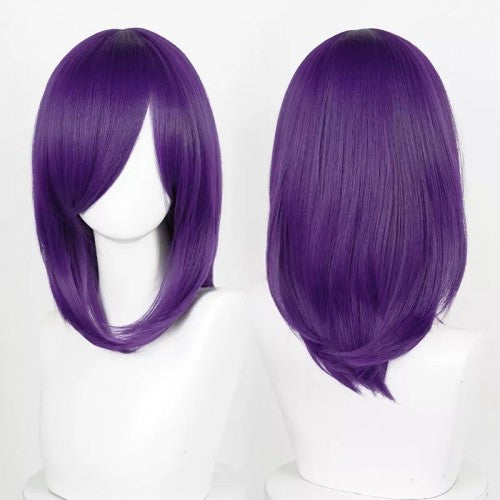 Mid-length wig 40 cm - Dark purple Long bangs