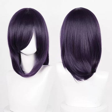 Mid-length wig 40 cm - Purple black Long bangs