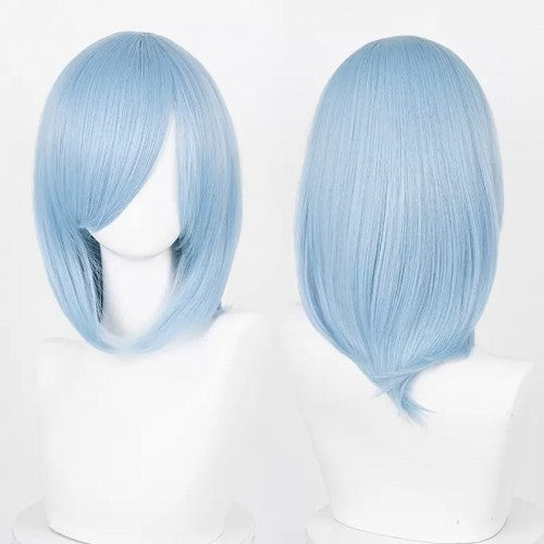 Mid-length wig 40 cm - Light blue Long bangs