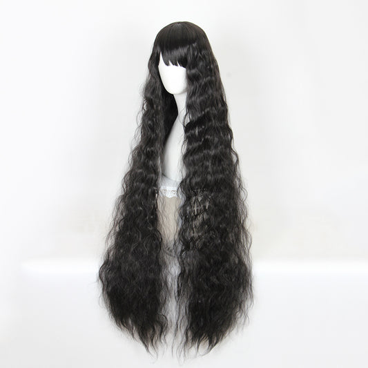 Perruque longue 120 cm - Noire  - Ondullée