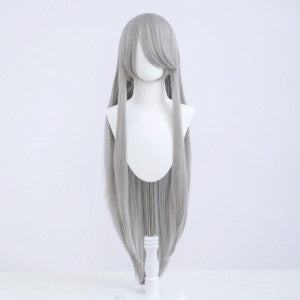 Long wig 100 cm - Grey - Long bangs