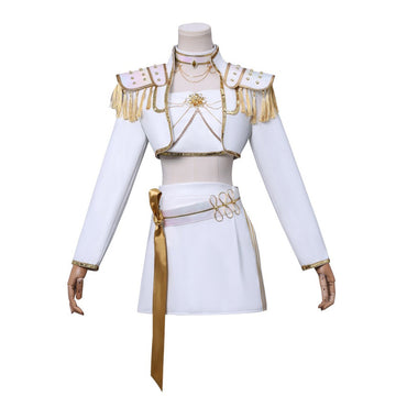 Tenue blanche Mira Kpop Demon Hunter vue de face cosplay idol