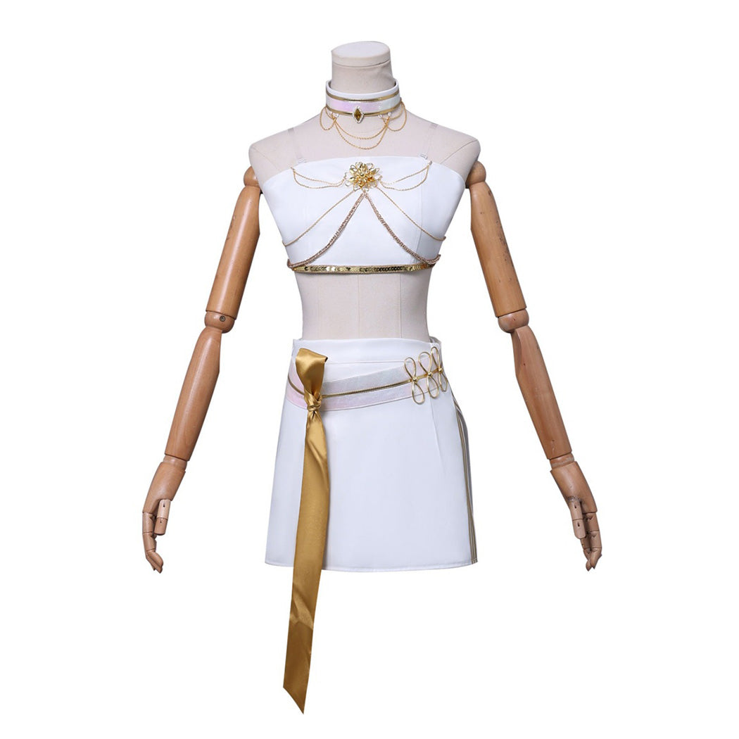 Tenue blanche Mira Kpop Demon Hunter vue de face cosplay idol