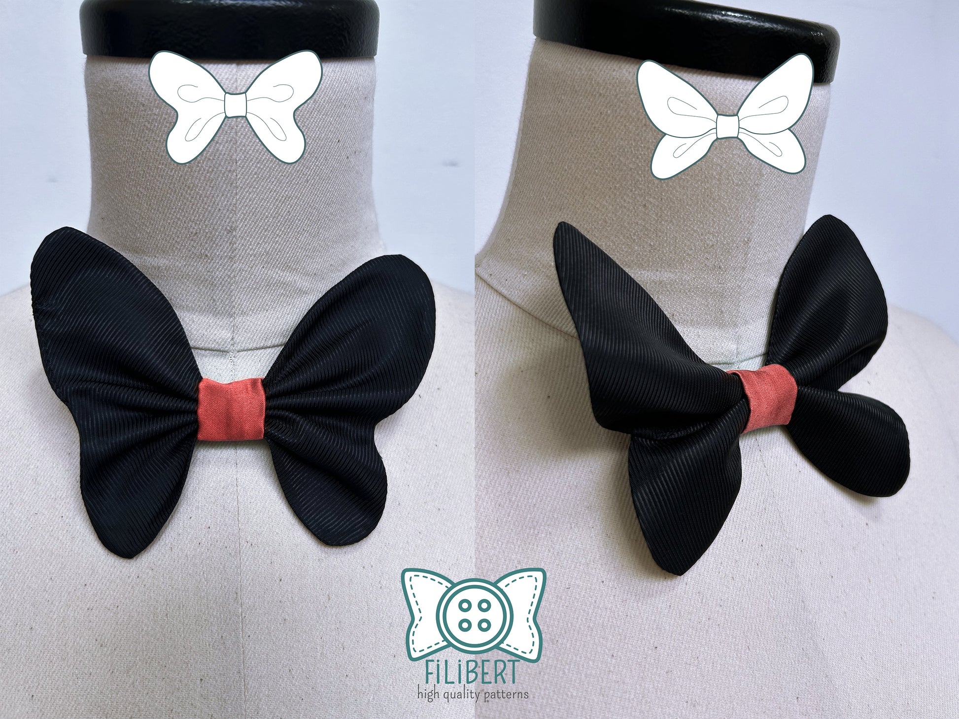 Patron Cosplay PDF - Noeud papillon Démon de la Radio - Filibert Patterns - vue 2