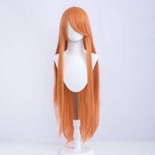 Long wig 100 cm - Orange - Long bangs