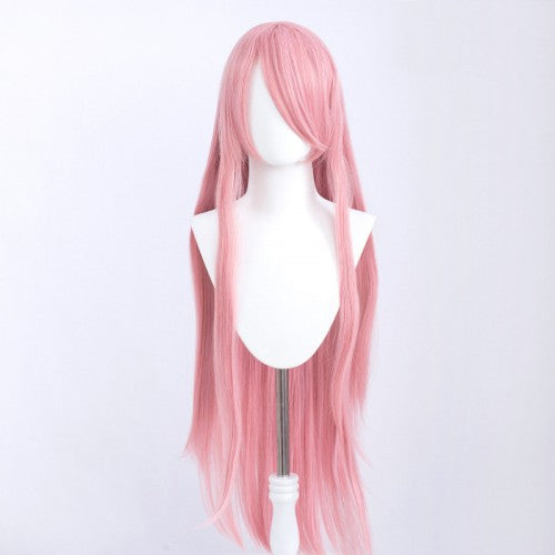 Long wig 100 cm - Pink - Long bangs