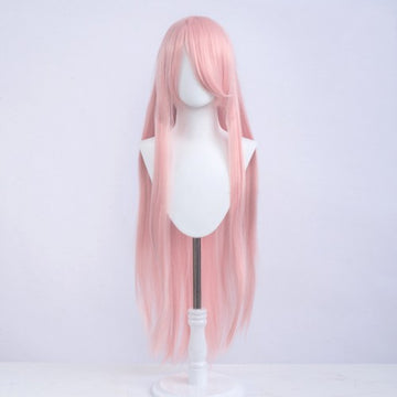 Long wig 100 cm - Light pink - Long bangs