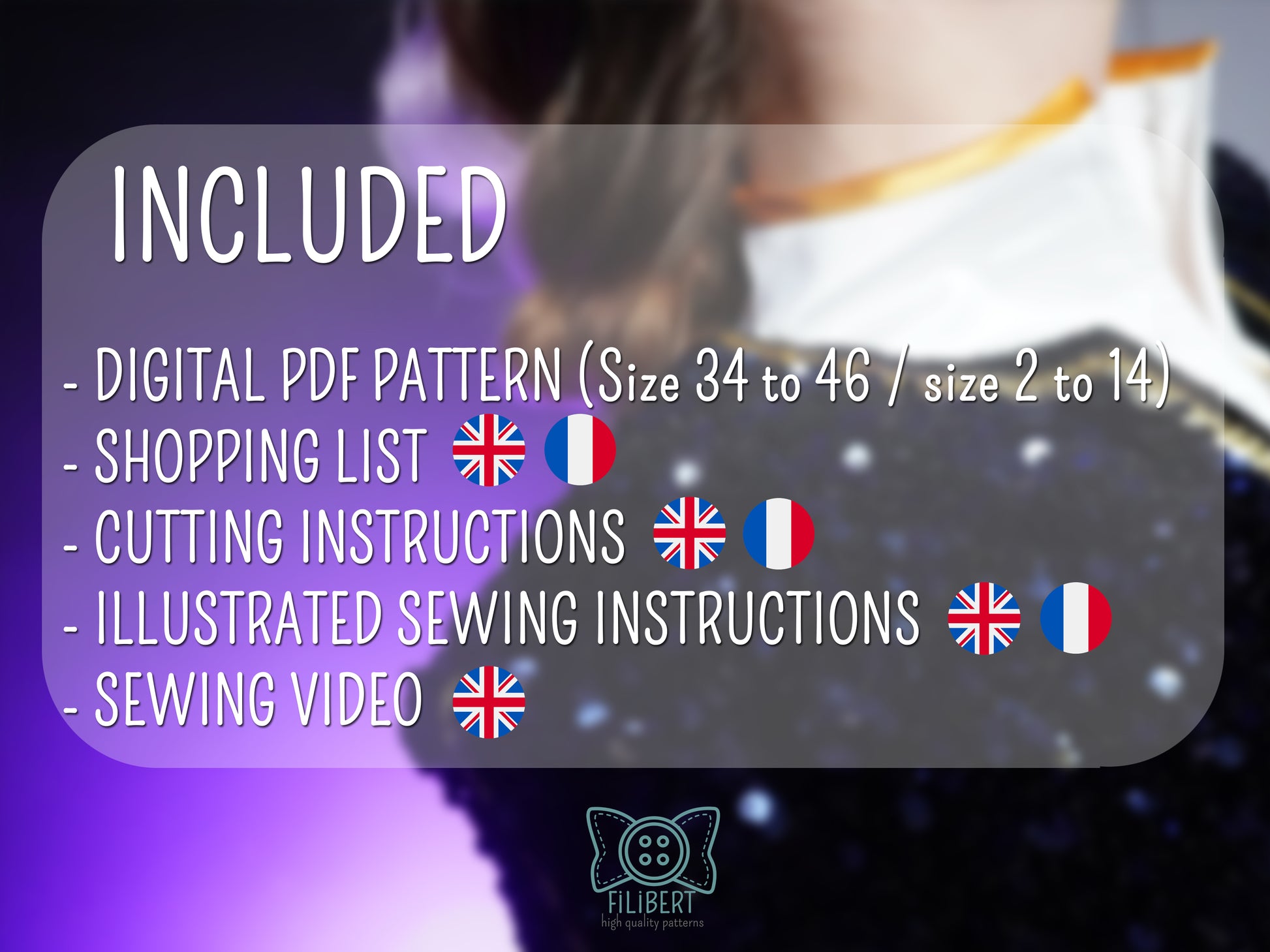 Patron Cosplay PDF - Short et haut blanc scène Kpop - Filibert Patterns - vue 3