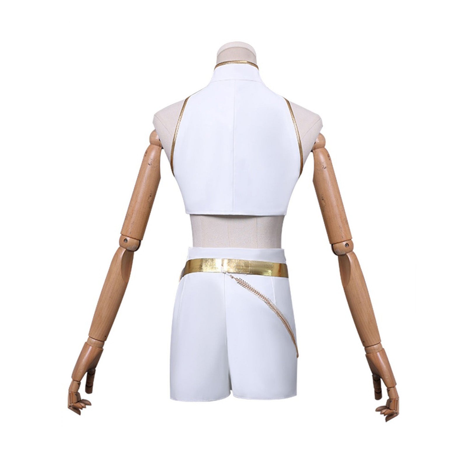 Costume Rumi Kpop Demon Hunter blanc vue arrière tenue scène Kpop