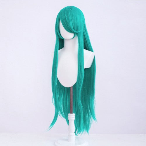 Long wig 100 cm - Turquoise - Long bangs