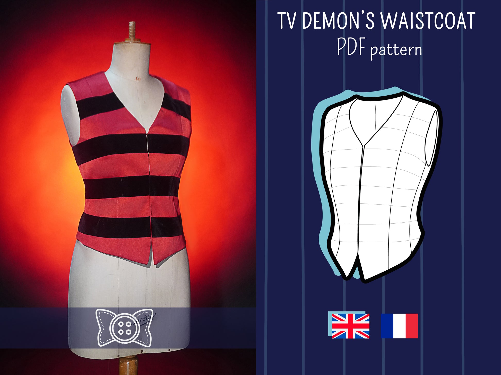 Patron Cosplay PDF - Gilet Démon TV - Filibert Patterns - vue 1