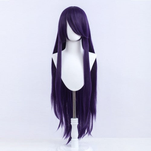 Long wig 100 cm - Dark purple - Long bangs