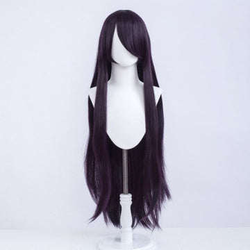 Long wig 100 cm - Purple/Black - Long bangs