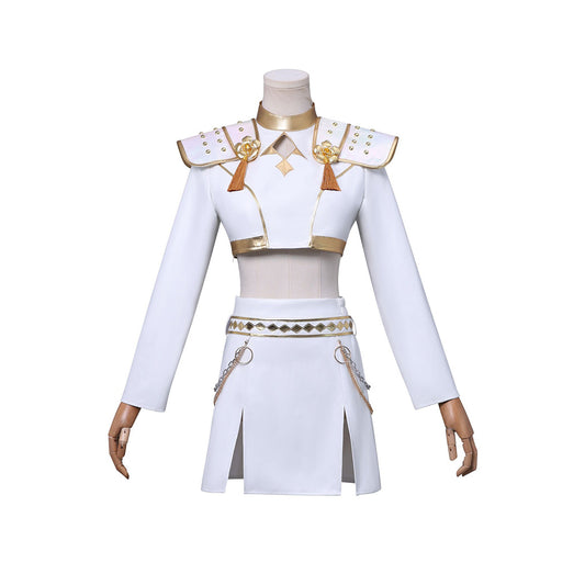 Tenue blanche Zoey Kpop Demon Hunter vue de face cosplay idol