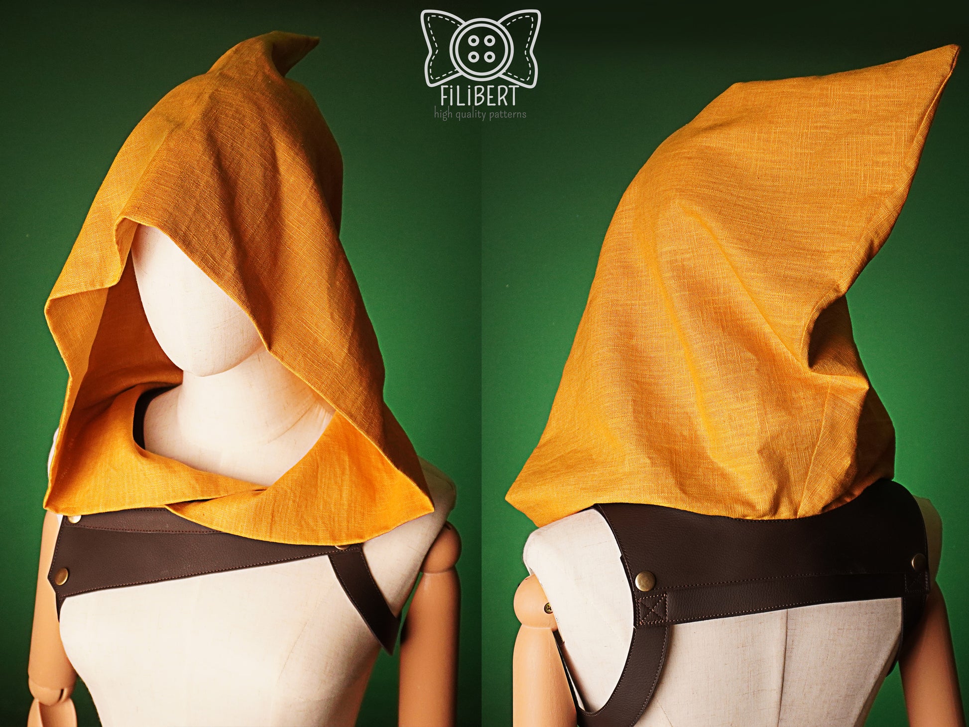 Patron Cosplay PDF - Lot de 3 Capuches Médiévales + Harnais - Filibert Patterns - vue 4