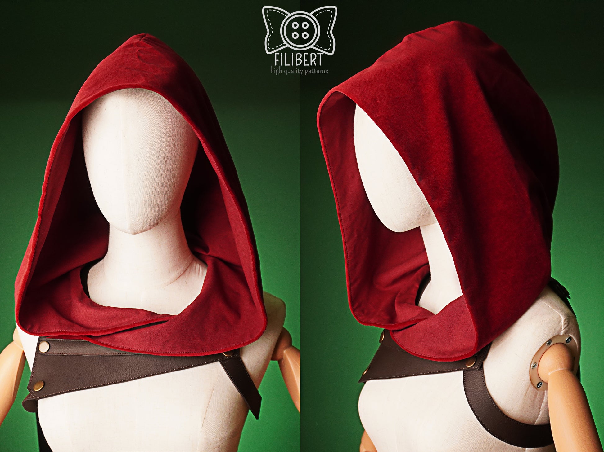 Patron Cosplay PDF - Lot de 3 Capuches Médiévales + Harnais - Filibert Patterns - vue 2