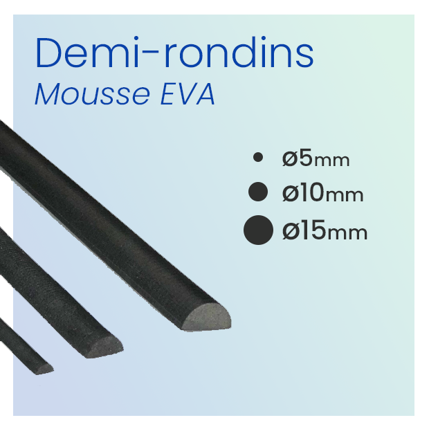 demi rondins mousse eva half dowel foam