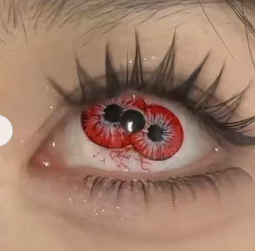 Lentille double Œil démoniaque rouge