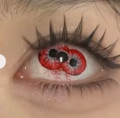 Lentille double Œil démoniaque rouge