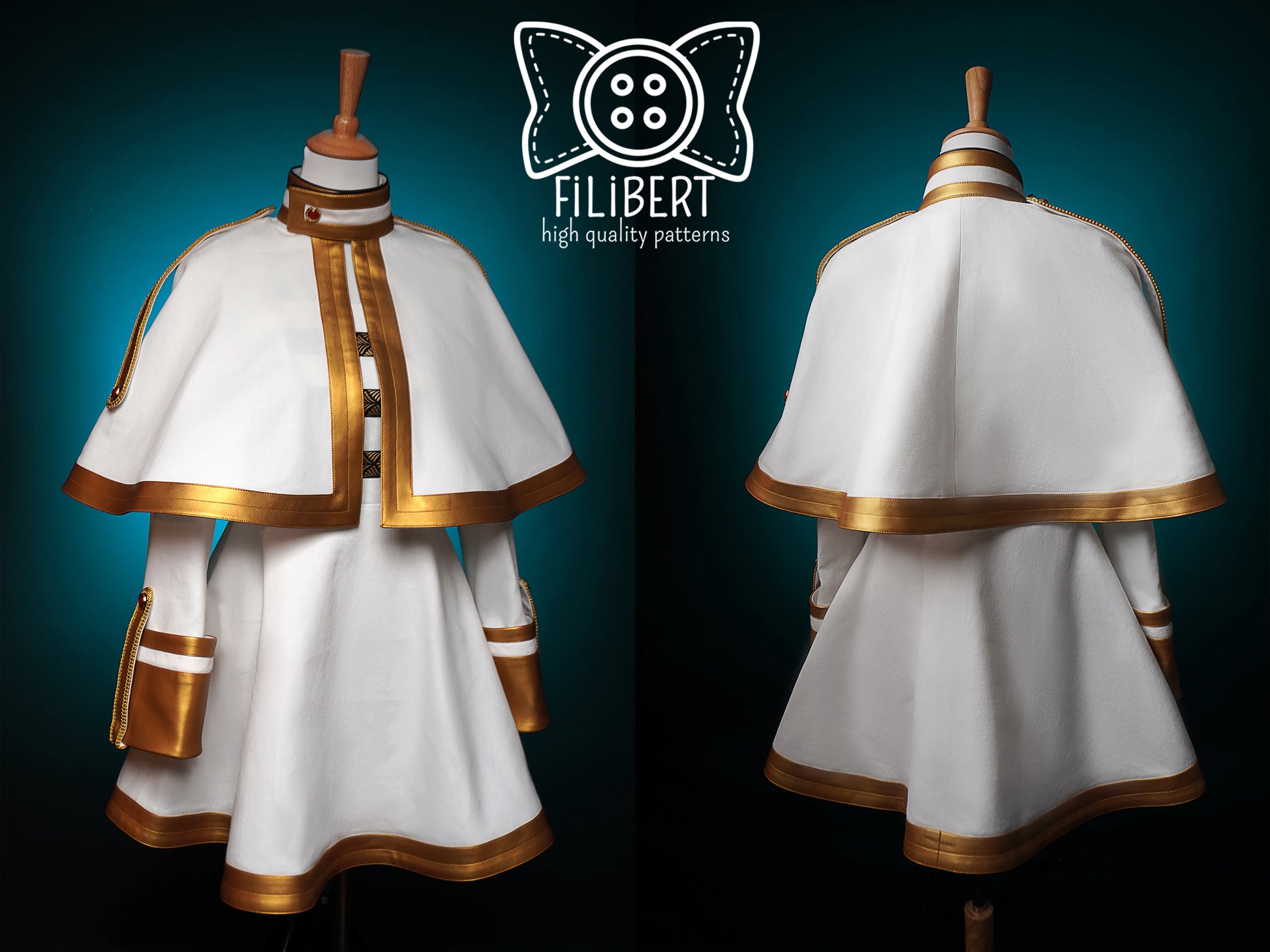 Patron Cosplay PDF - Jupe et capeline blanche - Filibert Patterns - vue 3