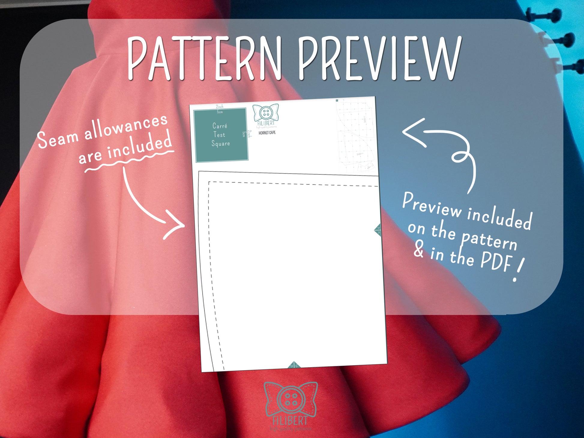 Patron Cosplay PDF - Cape plis infinis - Filibert Patterns - vue 7
