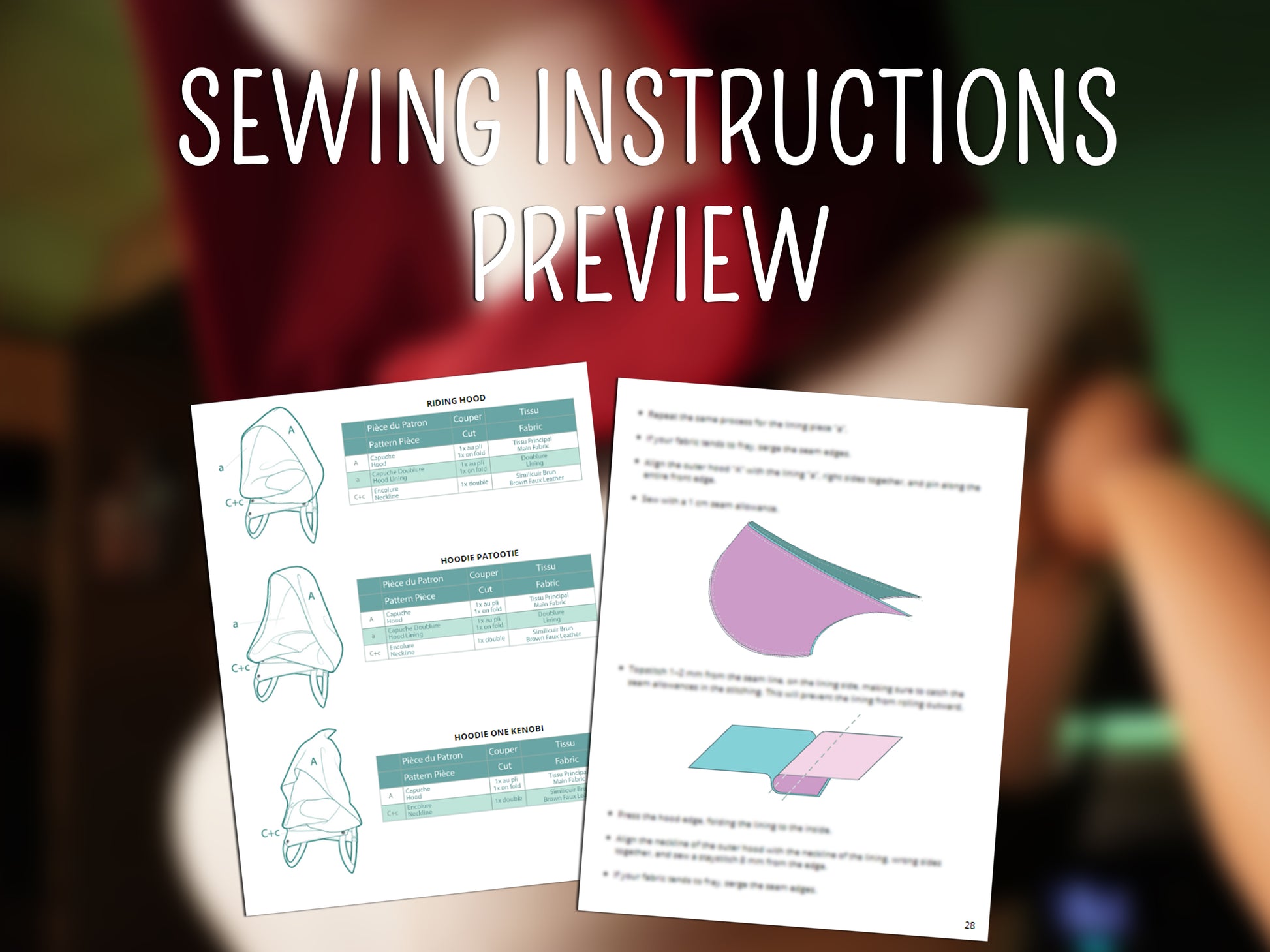 Patron Cosplay PDF - Lot de 3 Capuches Médiévales + Harnais - Filibert Patterns - vue 7