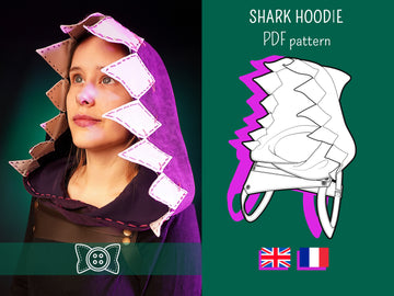 Patron cosplay capuche inspirée Jinx avec harnais amovible PDF