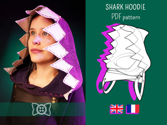 Patron cosplay capuche inspirée Jinx avec harnais amovible PDF