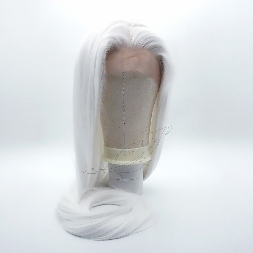 Perruque Lacefront 100 cm Blanche – vue de face