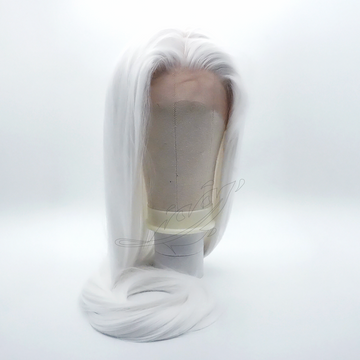Perruque Lacefront 100 cm Blanche – vue de face