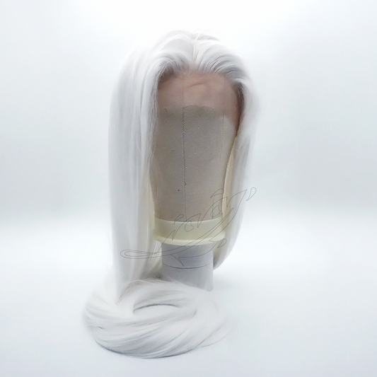 Perruque Lacefront 100 cm Blanche – vue de face