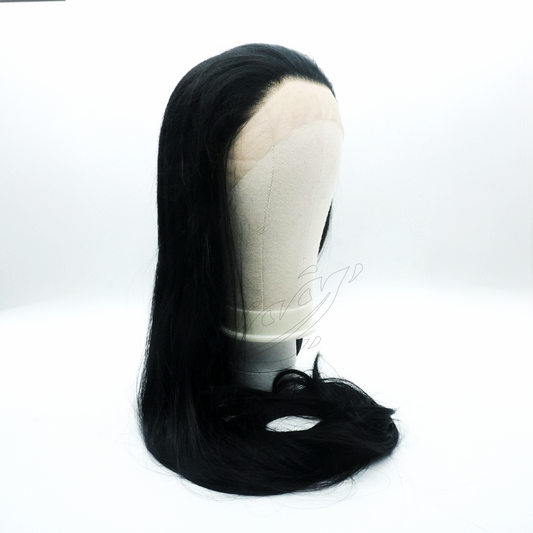 Perruque Lacefront 100 cm Noire – vue de profil