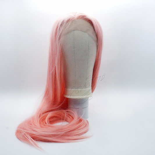 Perruque Lacefront 100 cm Rose Corail – vue de face