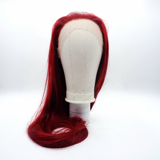 Perruque Lacefront 100 cm Rouge Vin – vue de face
