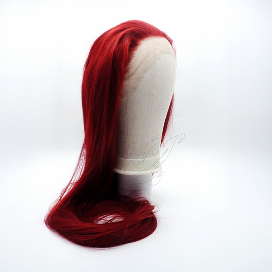 Perruque Lacefront 100 cm Rouge Vin – vue de profil