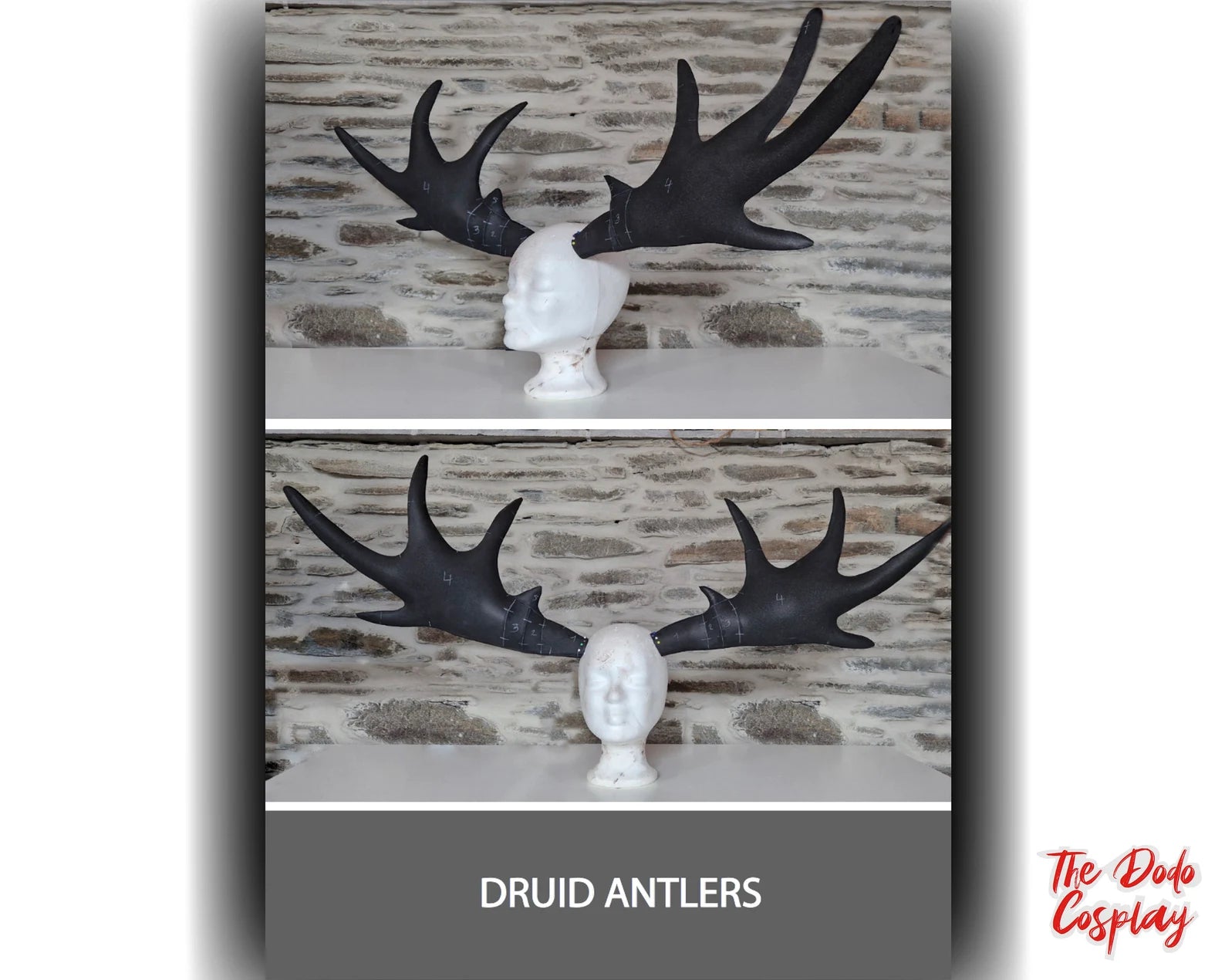 Patron PDF bois de druide présenté de profil, modèle à imprimer pour créateurs et makers