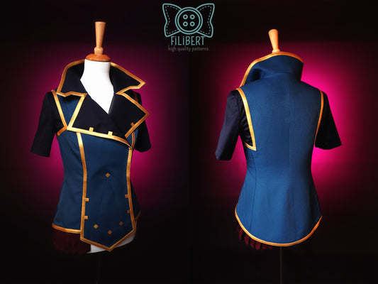 Veste inspirée Vi Arcane vue de face et de Dos coupe ajustée