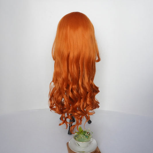 Perruque longe bouclée  Rousse Orange Nami